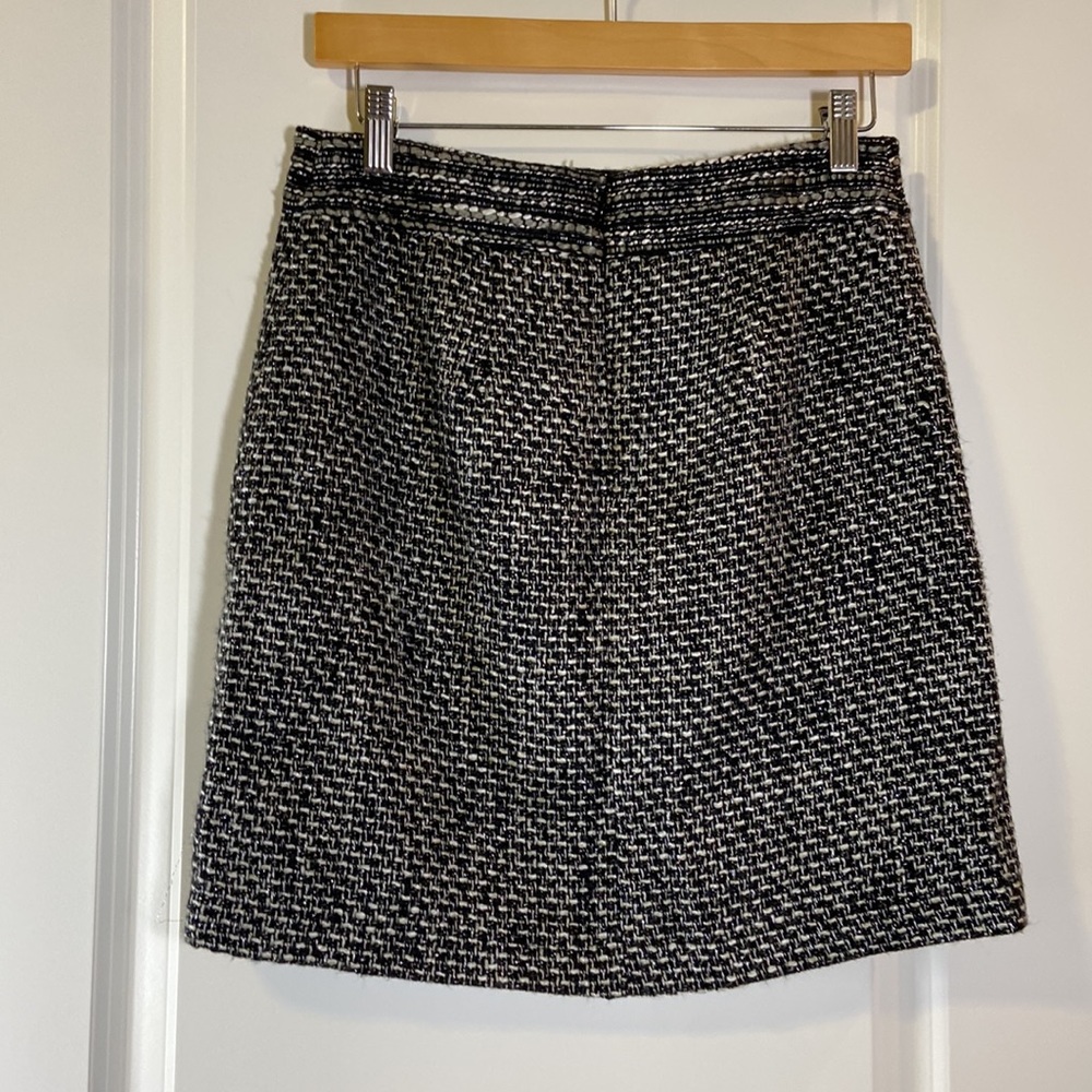 black & white tweed mini skirt w/ front pockets - Picture 7 of 8